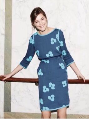 Boden Tipped Clover Floral Sheath Dress
